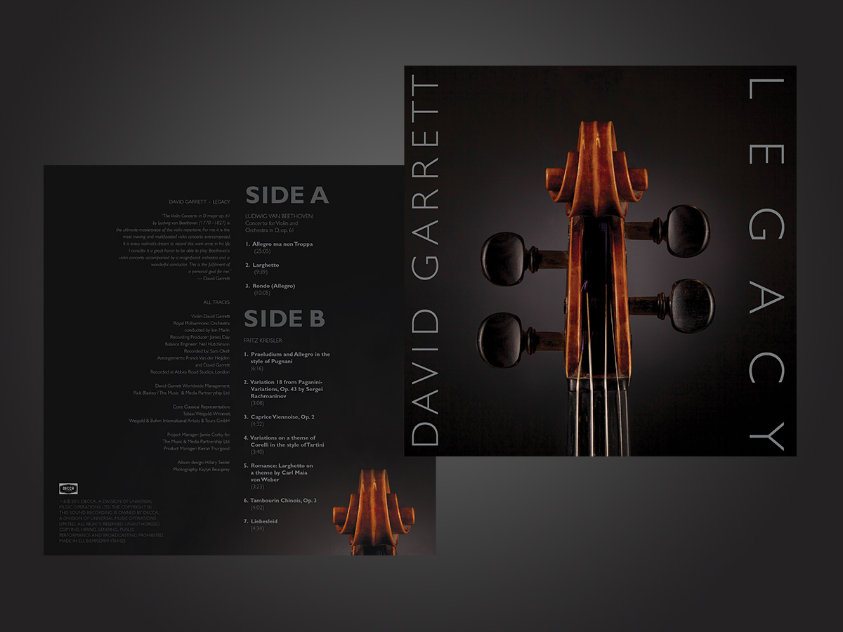 David Garrett Legacy album cover front and back